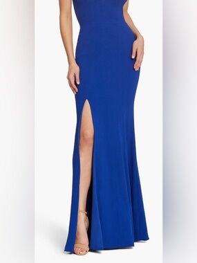 Dress The Population Iris Slit Crepe Gown cobalt  $198